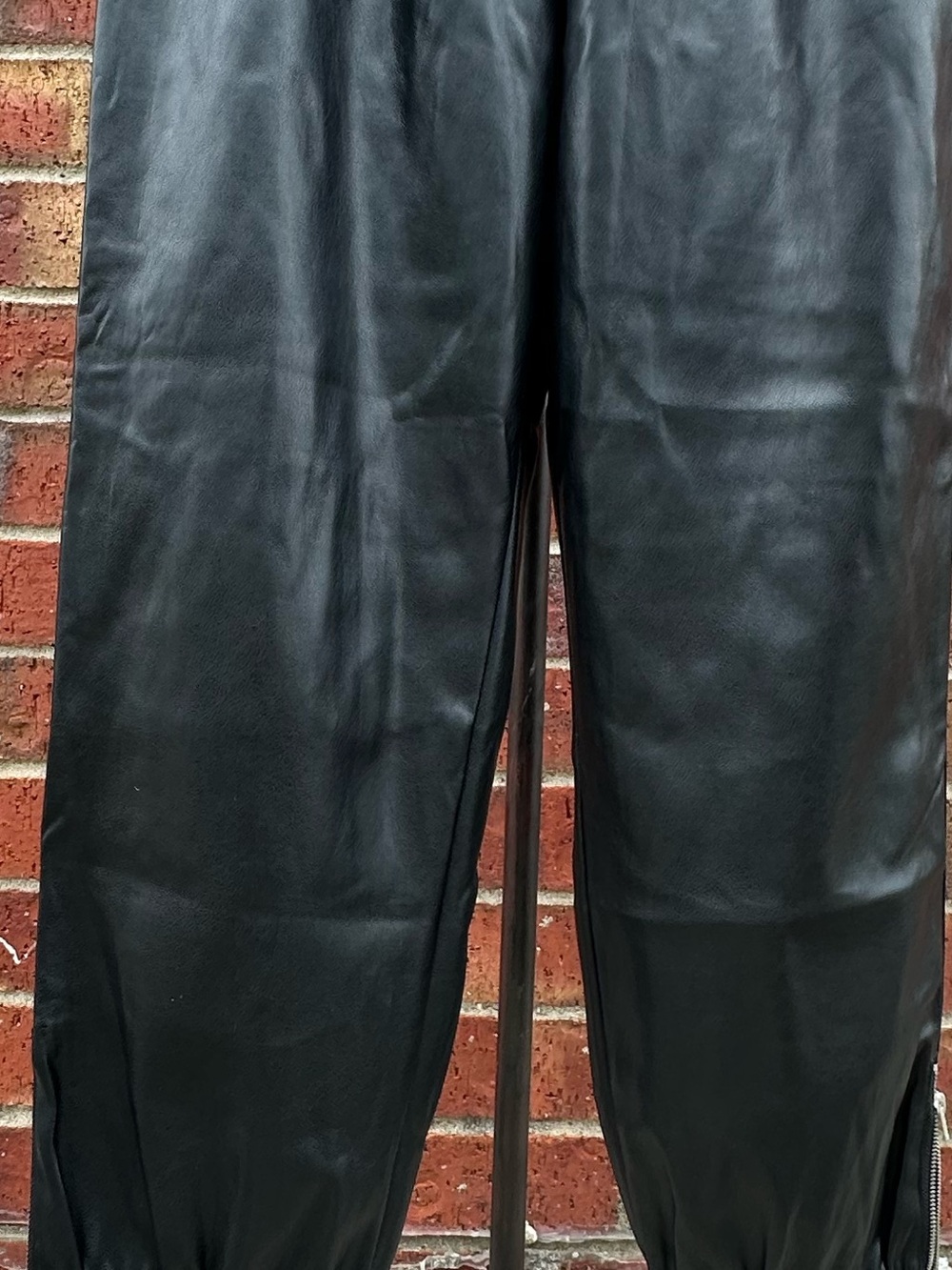 Avec Les Filled Anthropologie Sleek Jogger Moto  Faux Leather Streetwear Pants - Picture 11 of 16